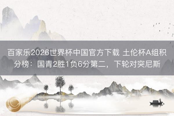 百家乐2026世界杯中国官方下载 土伦杯A组积分榜:国青2胜1负6分第二,下轮对突尼斯